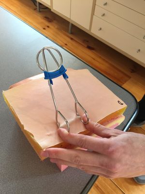 photograph of a wire formed removal tool held in my hand